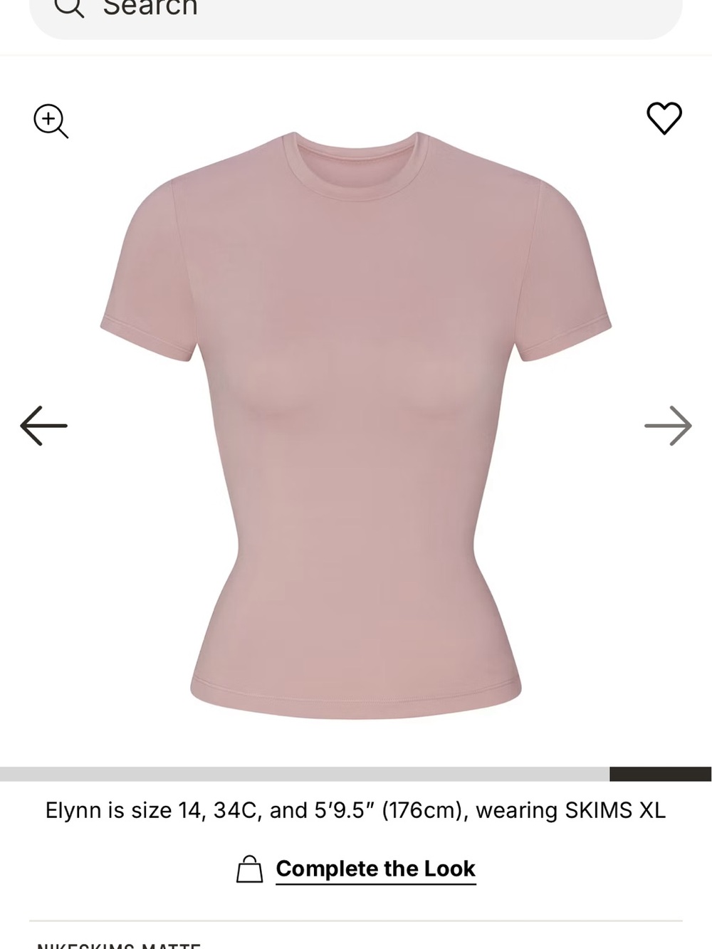 NikeSKIMS Matte Padded Baby T-Shirt pink Himalayan XS New w tags!